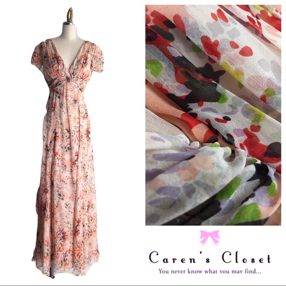 Zara Dresses & Skirts - Zara Silk Chiffon Maxi Dress